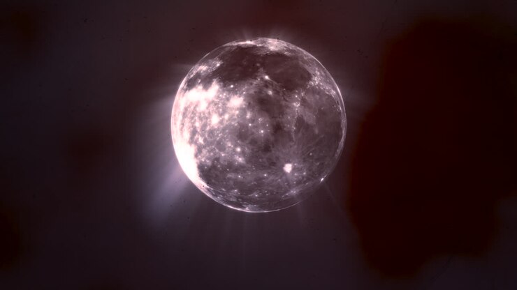 Fundo de Halloween com animação mística, lua escura e nuvens