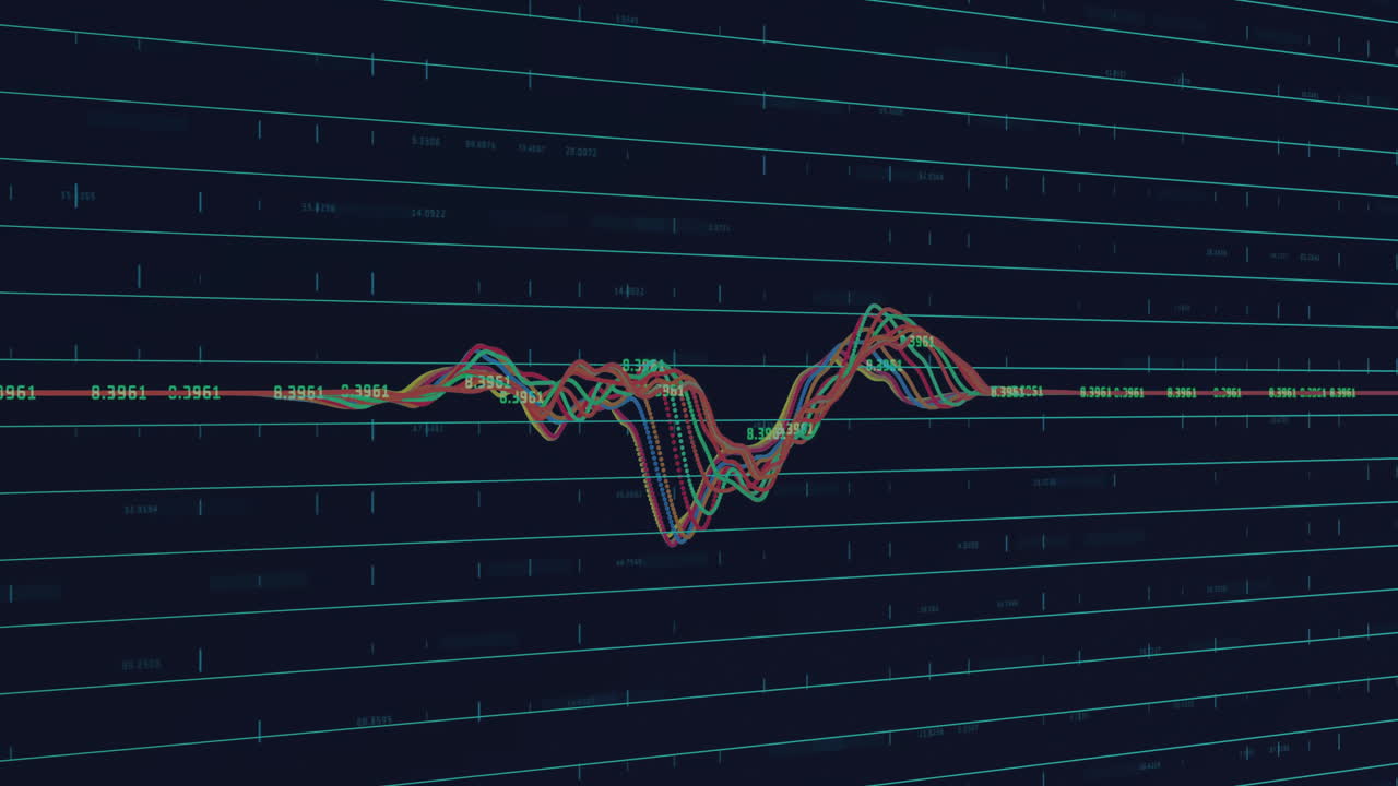 검은색 배경에 데이터 처리의 애니메이션