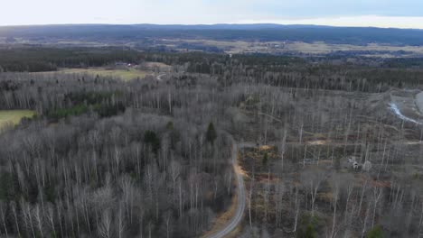 landscape of sweden shot with drone