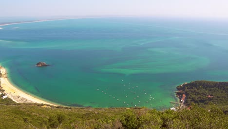 idyllic panorama from portugal, portinho da arrábida viewpoint with the atlantic ocean