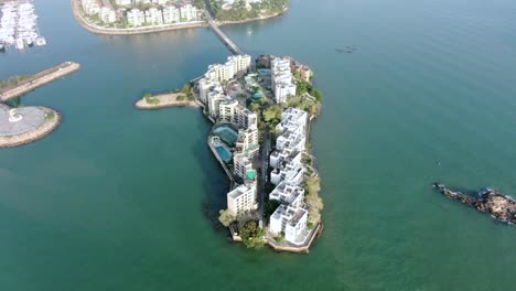 aerial view of hong kong gold coast pearl island