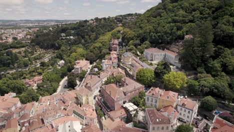 picturesque old houses on foothills of portugal’s sintra mountains