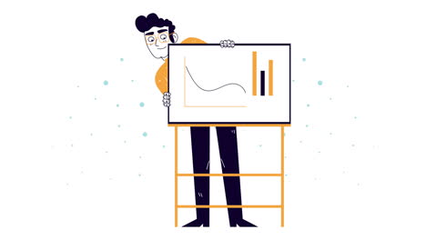 hombre de negocios con animación de personajes de cartón