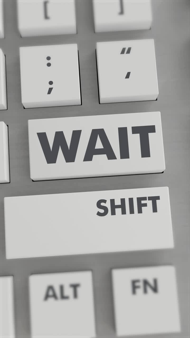 키보드에서 기다리기 버튼을 누르면 수직 비디오