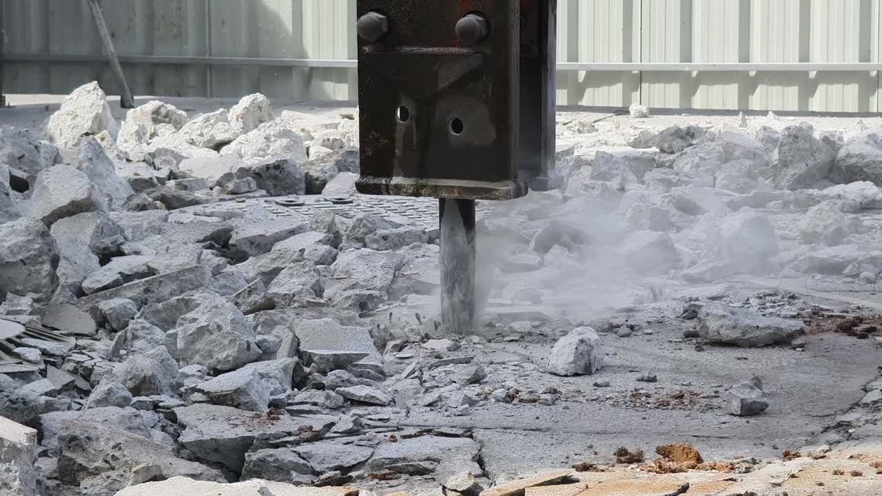 Demolition work with a jackhammer