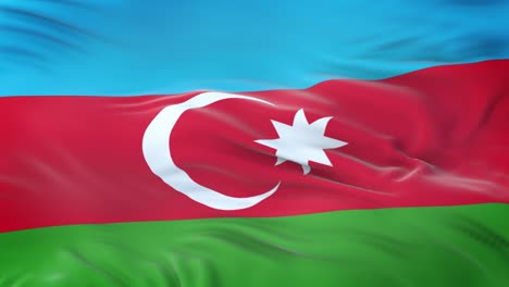 azerbaijan flag waving in the wind with highly detailed fabric texture. seamless loop