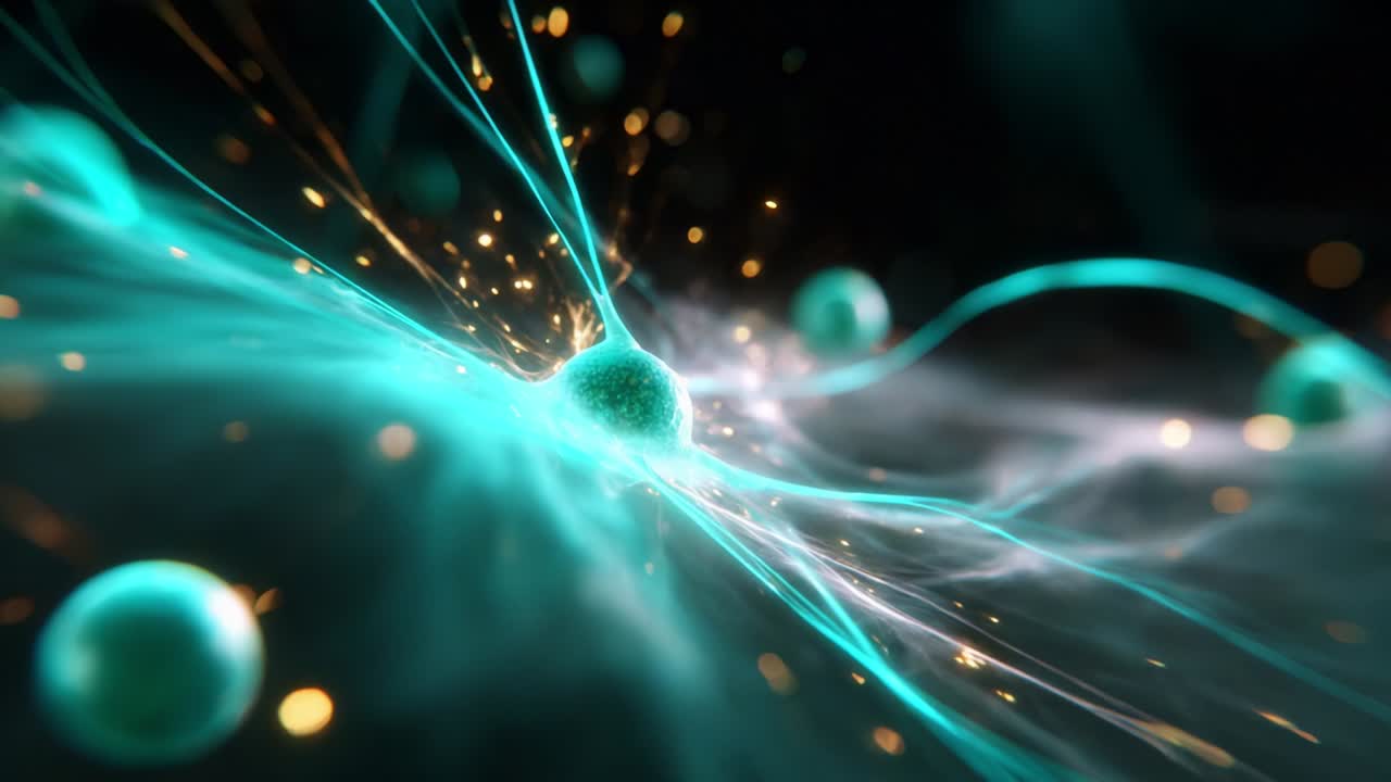 Dynamic Visualization of Cellular Structures and Energetic Particles in Motion, Showcasing the Vibrant Interplay of Light and Energy in a Hypothetical Microcosm Setting Within Biological Systems