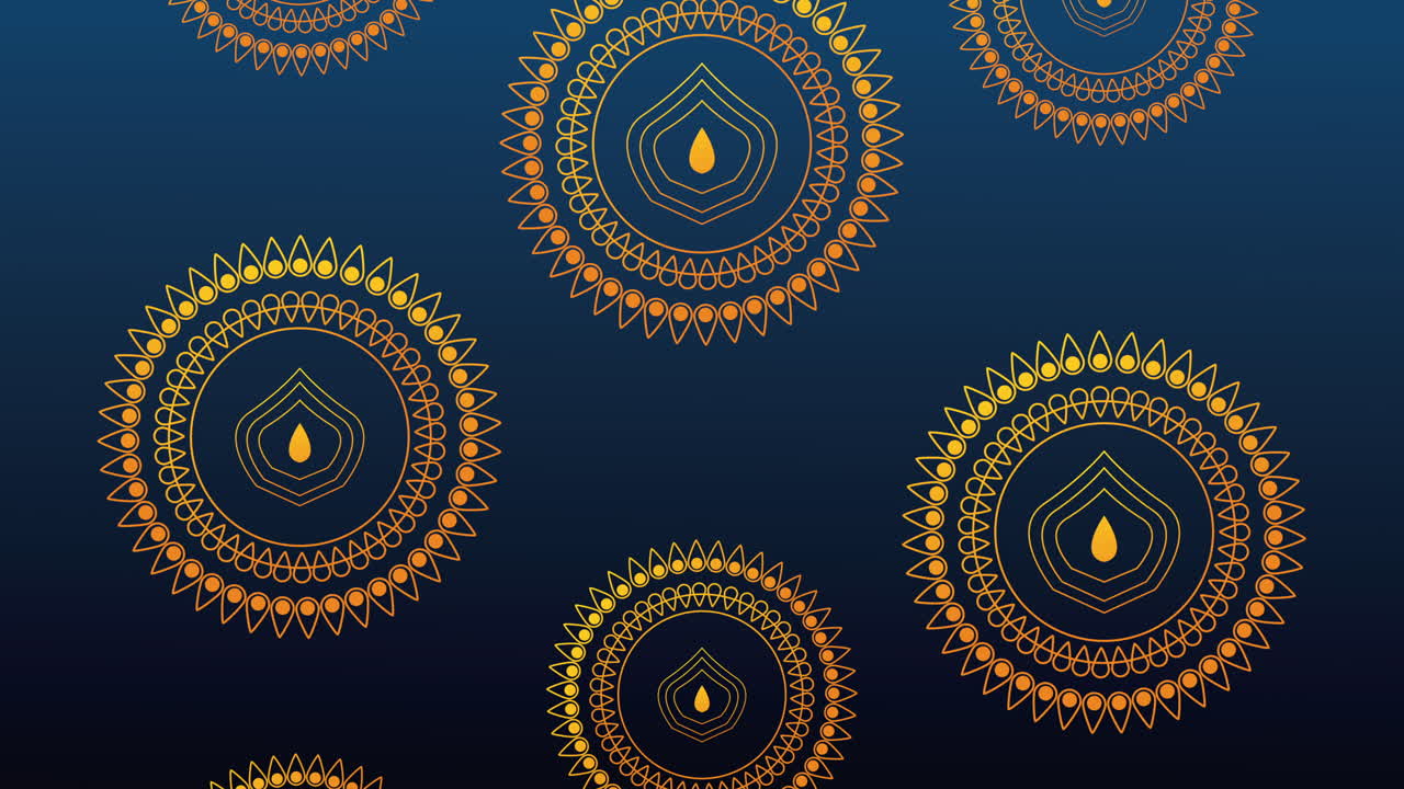 Motivo Mandala Dorato su Sfondo Indaco