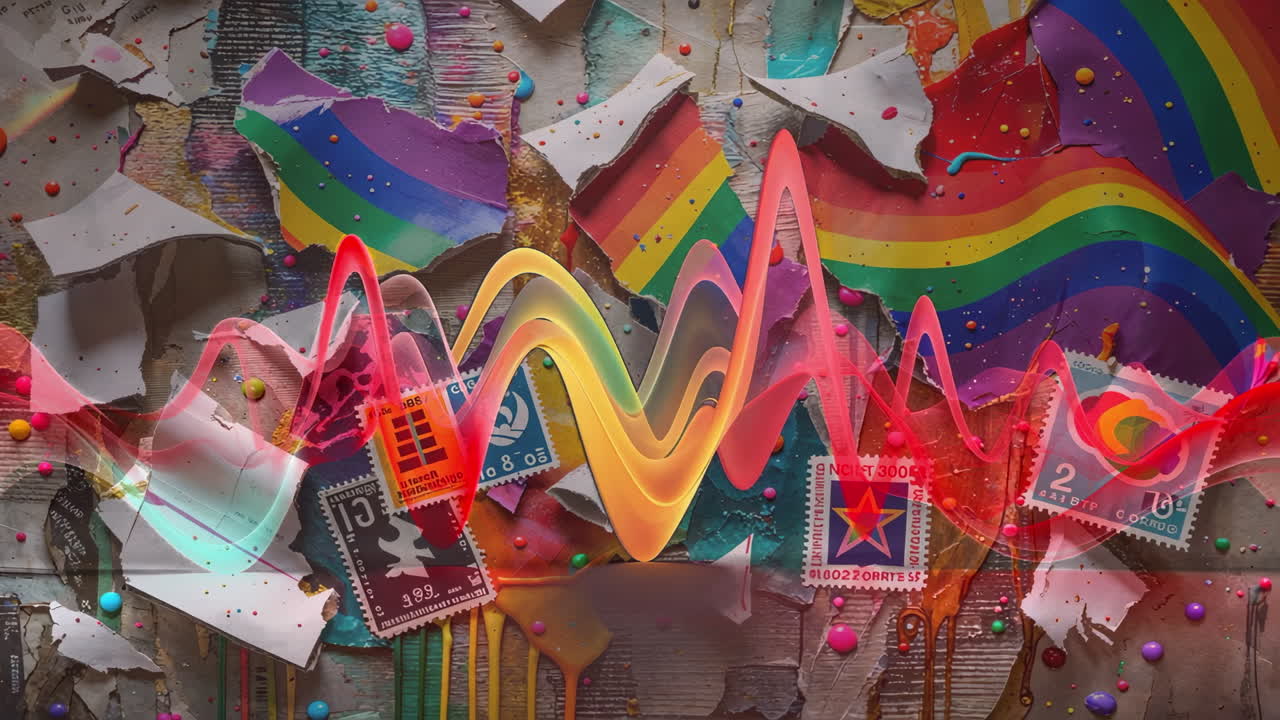 Vibrant Abstract Rainbow Wave Art