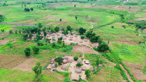 rural village area of kuje in the federal capital territory of nigeria - aerial view