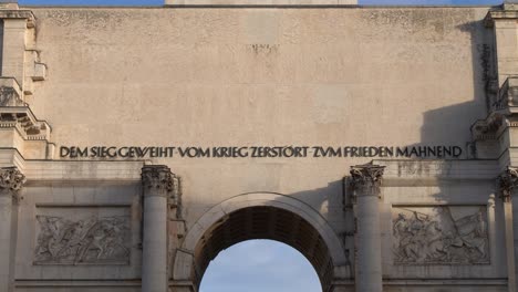 inscription on back of munich victory gate