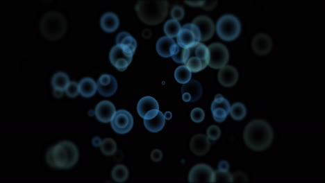 animation of blue bubbles on black background