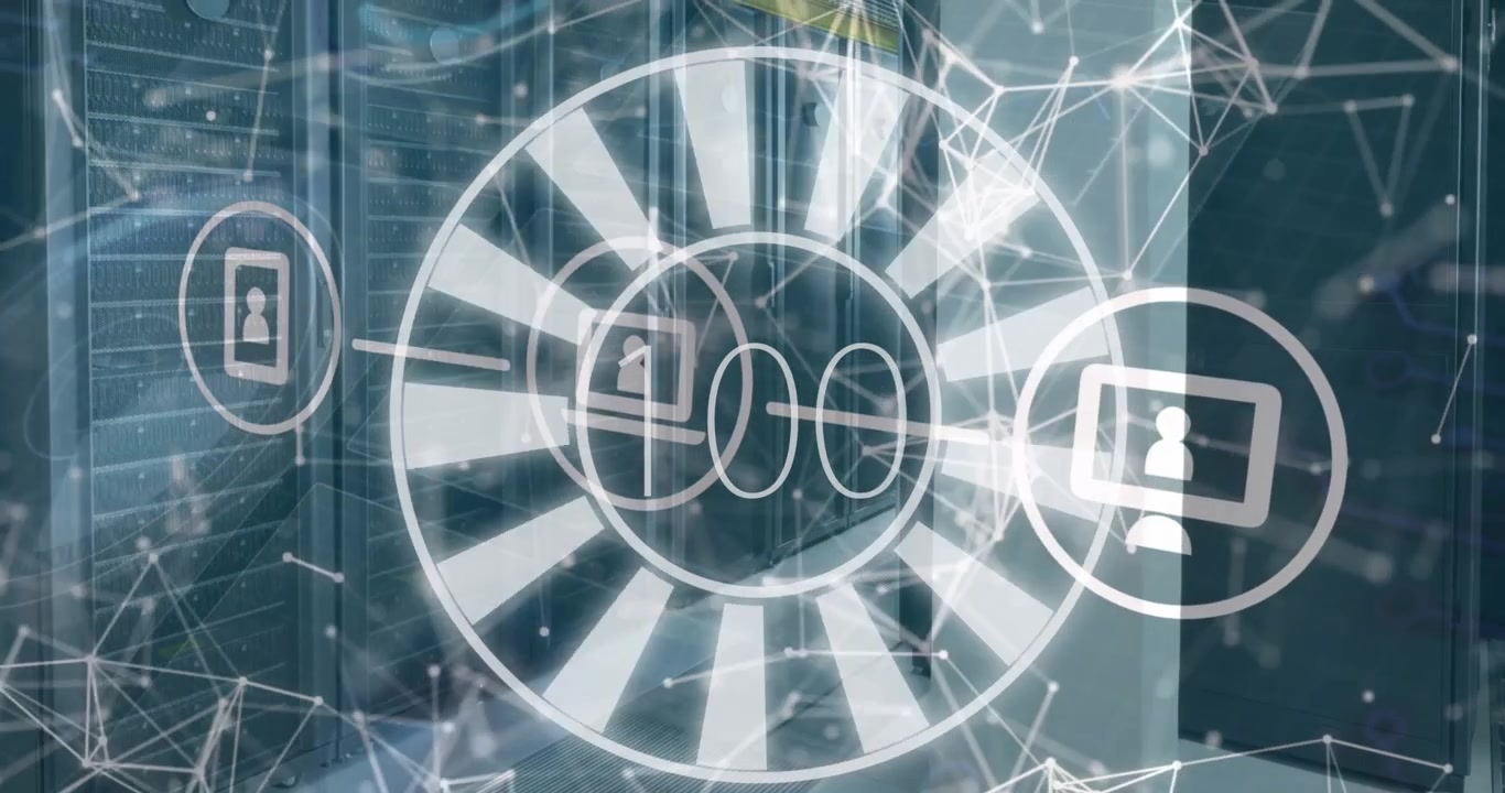 Animation of network of connections over icons