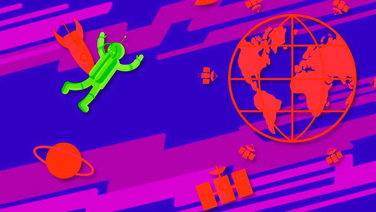 un astronauta vuela a través del espacio exterior