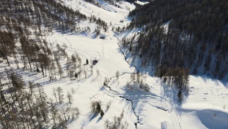 wonderful areal drone shot of the italian mountains, altfasstal