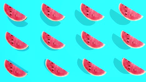 patrón colorido con frutas de sandía - elementos 3d, 4k loopabless bucle aislado, perfecto para la composición digital