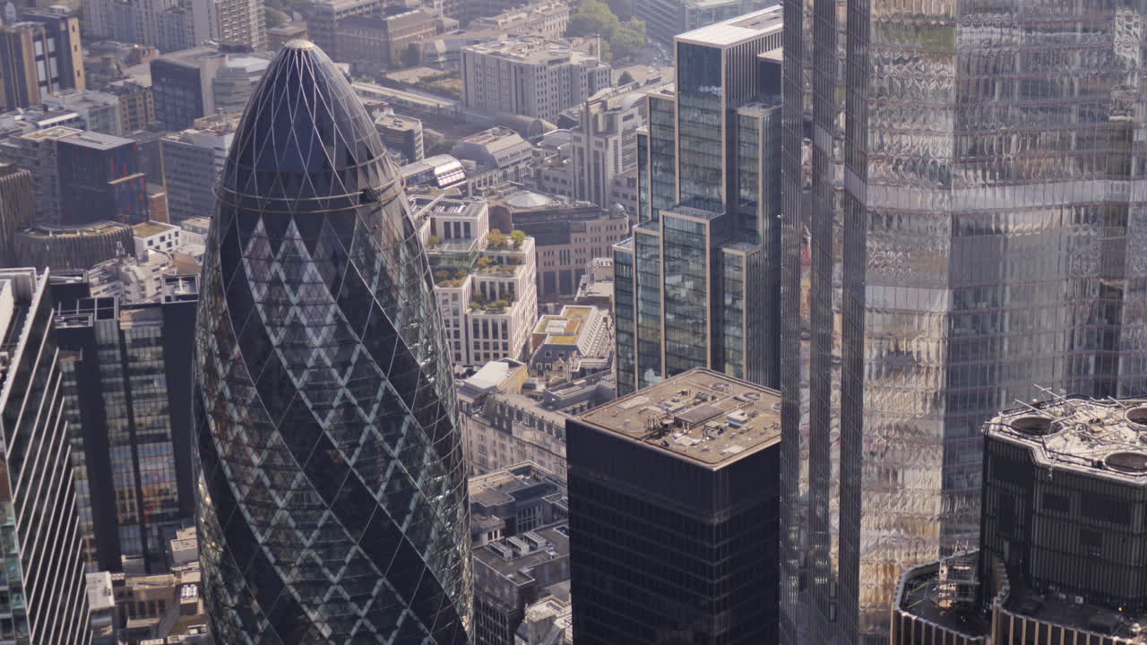 Aerial view of London skyscrapers