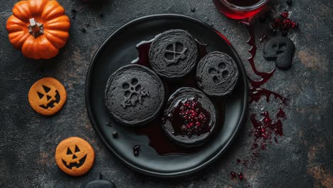 хэллоуинские печенье и блинчики с жутким декором