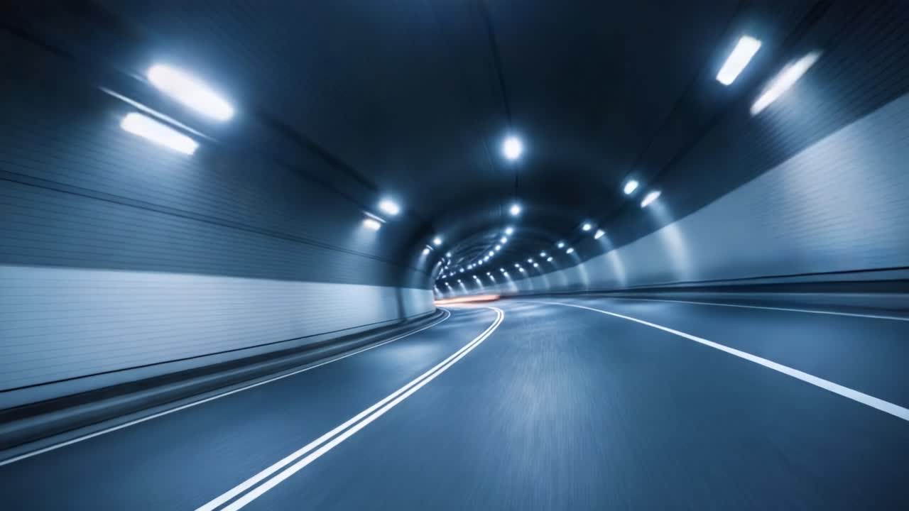 Motion Through the Tunnel: A Dynamic Journey Captured in Stunning Detail Reflecting Speed and Technology with a Play of Light and Shadows