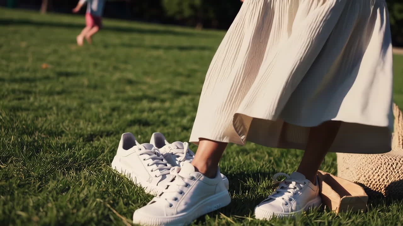 Woman and child in a park