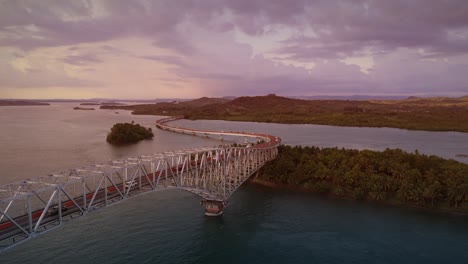 san juanico bridge, sunset over the bridge looking towards samar