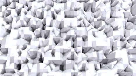 simple low poly 3d surface as cool backdrop. soft geometric low poly background of pure white grey polygons. 4k full hd seamless loop background