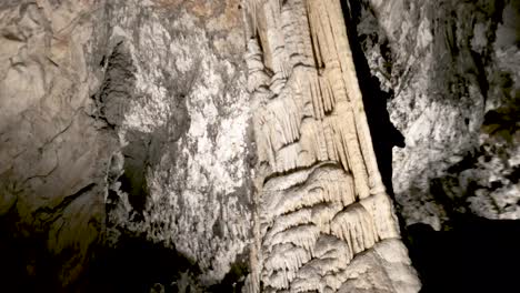 postojna caves interior pan over stalagmites stalactites