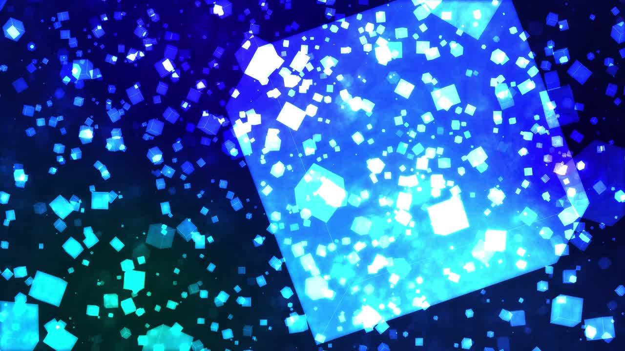 큐브 떠다니는 입자 애니메이션 모션 그래픽