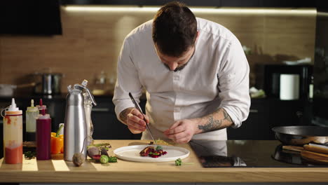 chef preparing gourmet meal