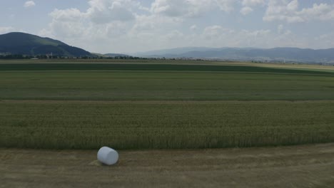 Volando-Sobre-Las-Verdes-Tierras-De-Cultivo-Abiertas-De-Transilvania-Rural---Antena