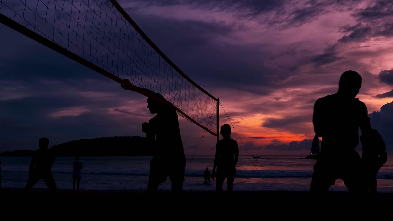 Beach Volleyball at Sunset