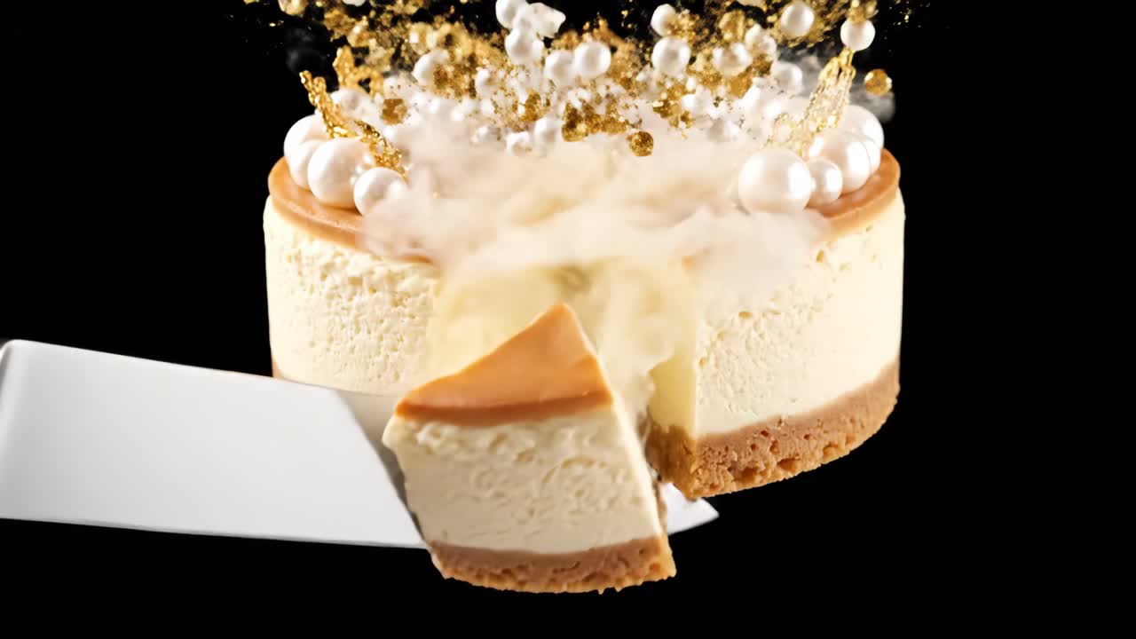 Cutting a Decorated Cheesecake