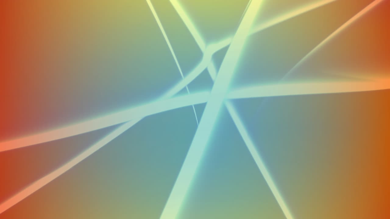 Digital animation of digital waves against orange and green gradient background