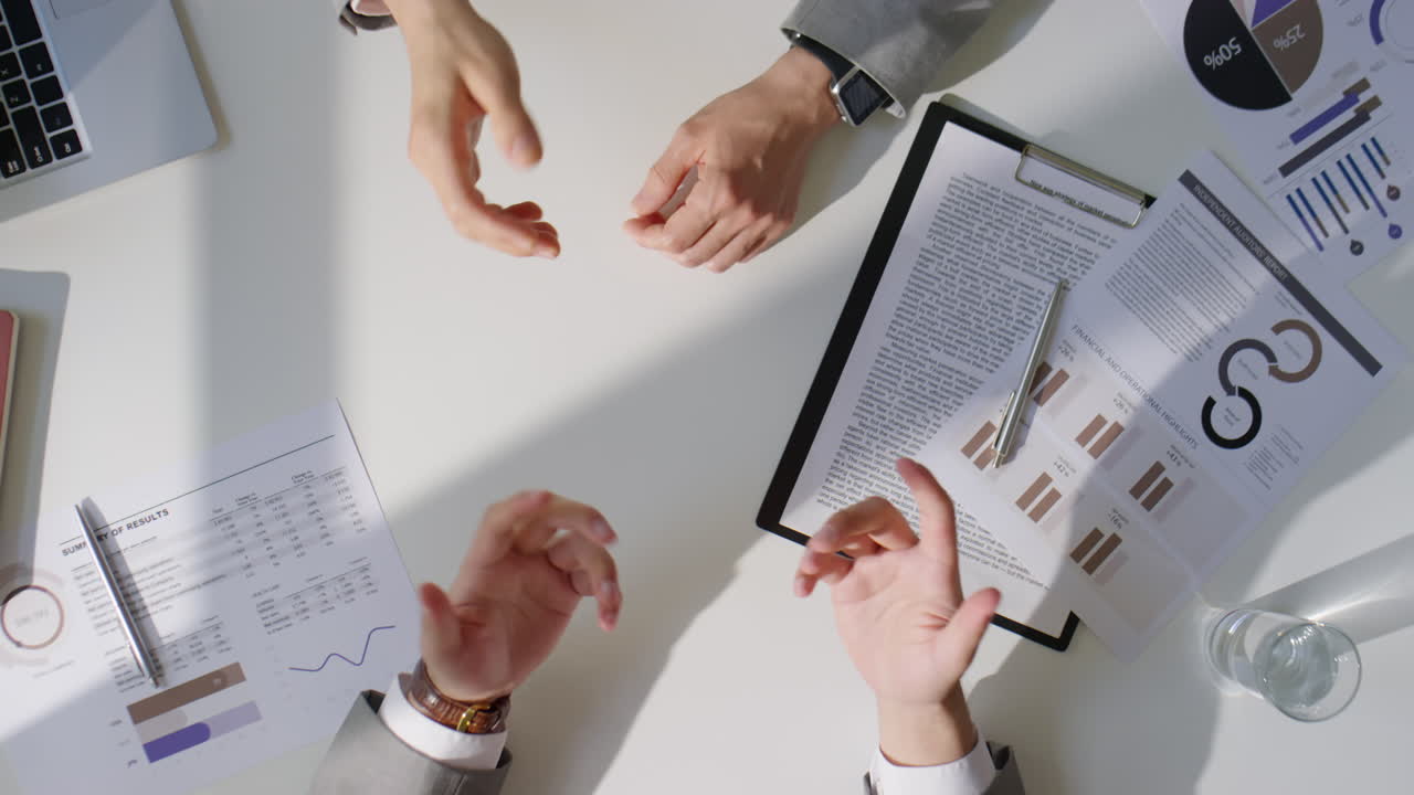 Top Down of Handshake of Two Businessmen
