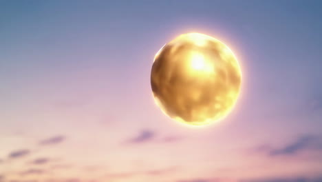 golden sphere in sunset sky