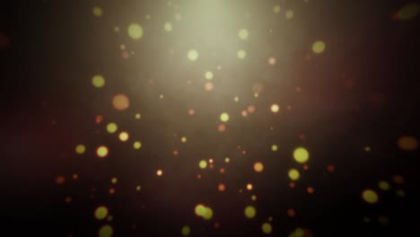 las partículas mágicas de brillo vuelan y brillan con una increíble luz de llamarada de bokeh brillante para un fantástico fondo festivo.