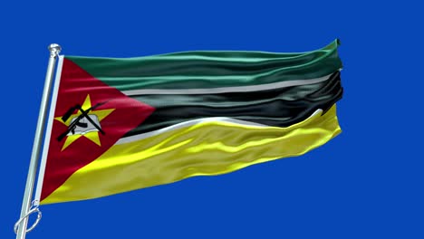 4k highly detailed flag of mozambique - mozambique flag high detail - national flag mozambique wave pattern loopable elements