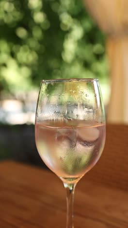 rose wine in a glass