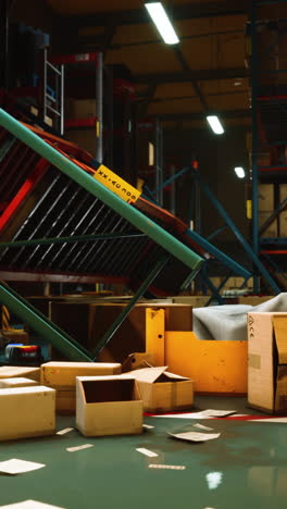 damaged warehouse interior