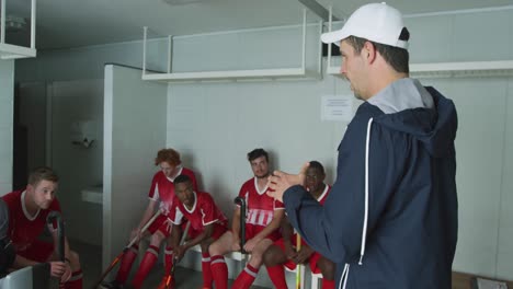 hockey players preparing before a game