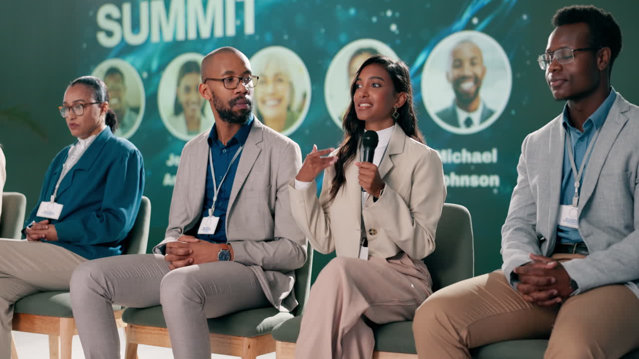 Panel discussion at a business summit