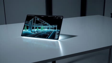 digital architectural design on tablet