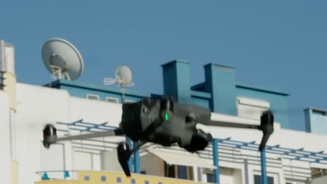 static shot of drone flying in the air.