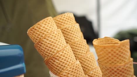 slowmo - empty stracked ice cream cones