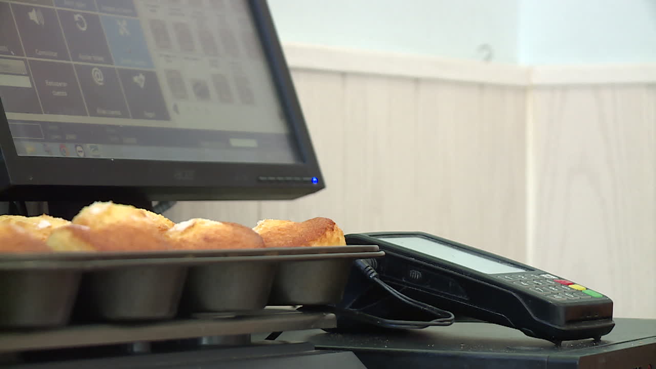Bakery Point of Sale Display with Muffins