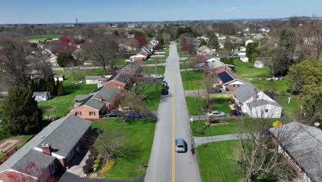 drone shot following a car