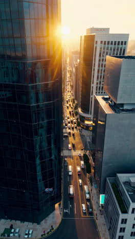 city street traffic at sunset