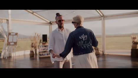 couple dancing at wedding reception
