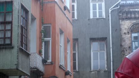 rainy day in old town streets