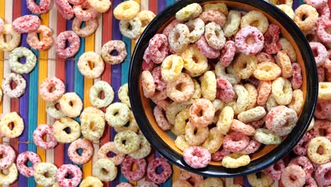 colorful ring cereal in a bowl